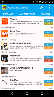 Screenshot of the application AppBrain Find Awesome Games - #2