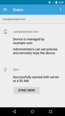 Screenshot of the application Google Apps Device Policy - #4