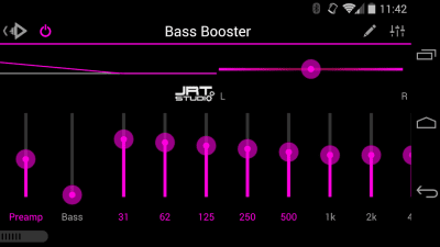 Screenshot of the application Rocket Player Dark Pink Theme - #2