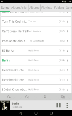 Screenshot of the application Rocket Player Light Green Skin - #8