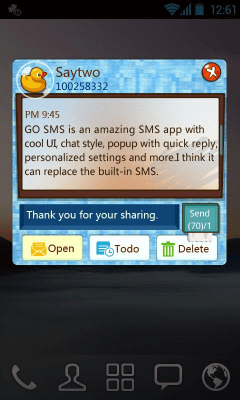 Screenshot of the application GO SMS Pro ShowerRoom ThemeEX - #2