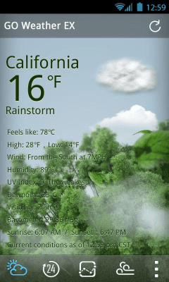 Screenshot of the application Windy Day Weather Widget Theme - #2