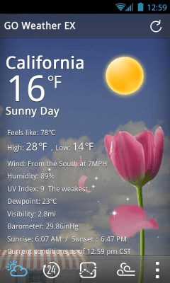 Screenshot of the application Windy Day Weather Widget Theme - #3