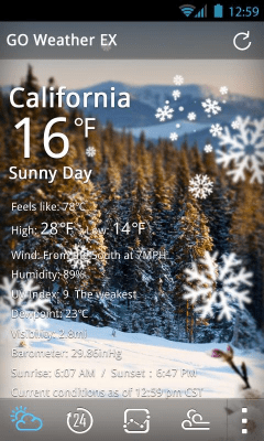 Screenshot of the application Windy Day Weather Widget Theme - #4