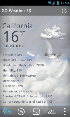 Screenshot of the application Windy Day Weather Widget Theme - #5