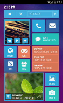 Screenshot of the application MYCOLORSCREEN Tile UI Theme - #2