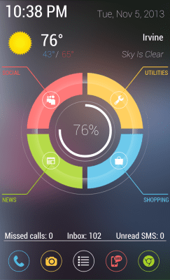 Screenshot of the application MYCOLORSCREEN PIE UI Theme - #2