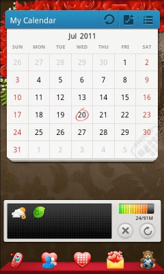 Screenshot of the application Valentine Theme GO Launcher EX - #2