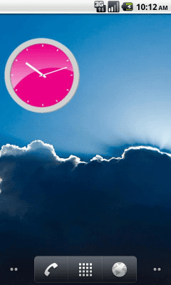 Screenshot of the application Pink Analog Clock - #2