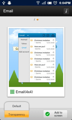 Screenshot of the application GO Email Widget - #8