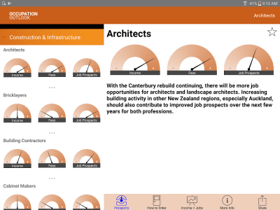 Screenshot of the application Occupation Outlook - #9