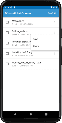 Screenshot of the application Winmail.dat Opener - #4