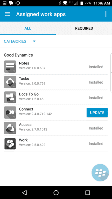 Screenshot of the application BlackBerry UEM Client - #2