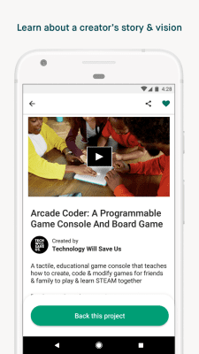 Screenshot of the application Kickstarter - #2