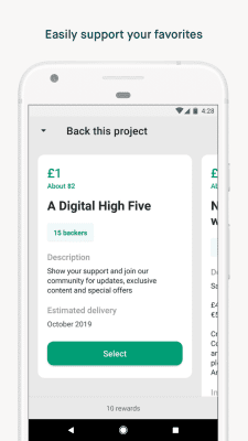Screenshot of the application Kickstarter - #3
