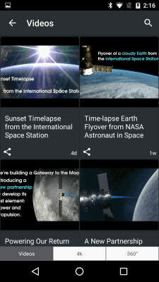 Screenshot of the application NASA App - #4