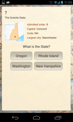Screenshot of the application 50 States - #6