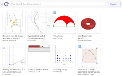 Screenshot of the application GeoGebra Classic - #6