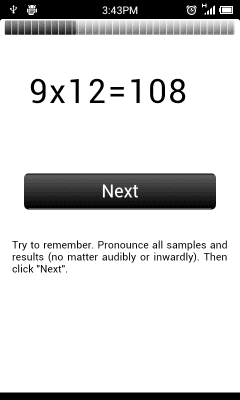 Screenshot of the application Multiplication Table by MyIntelligentKids - #2
