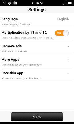 Screenshot of the application Multiplication Table by MyIntelligentKids - #7