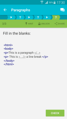 Screenshot of the application Learn HTML - #3