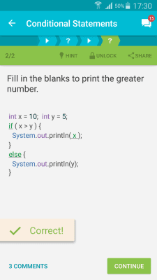 Screenshot of the application Learning Java - #2