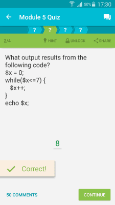 Screenshot of the application Learn PHP - #2