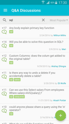 Screenshot of the application Learning SQL - #6