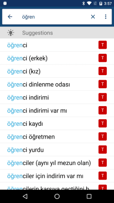 Screenshot of the application Turkish English Dictionary - #4