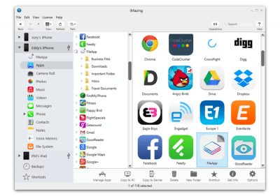 Screenshot of the application iMazing - #2
