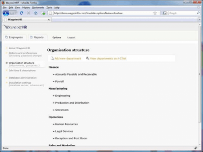Screenshot of the application WaypointHR - #2