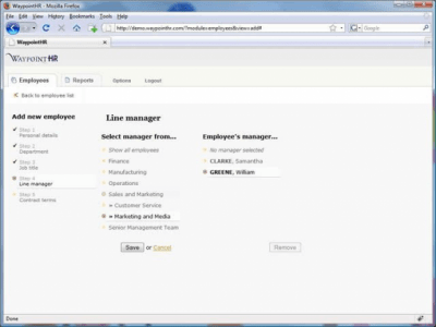 Screenshot of the application WaypointHR - #5