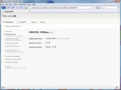 Screenshot of the application WaypointHR - #6
