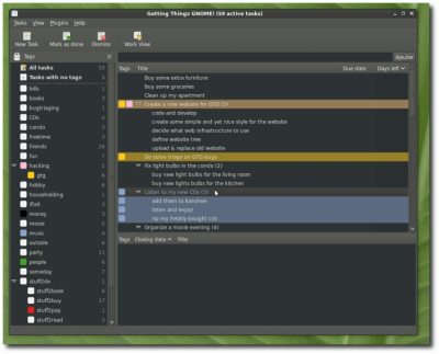Screenshot of the application Getting Things GNOME! - #2