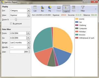 Screenshot of the application HomeBank - #2