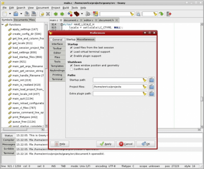 Screenshot of the application Geany - #2