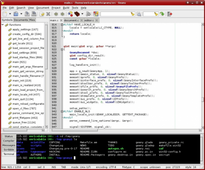 Screenshot of the application Geany - #4