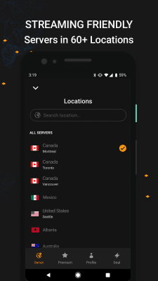 Screenshot of the application VPNhub - #4