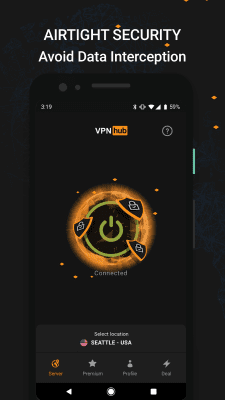Screenshot of the application VPNhub - #5