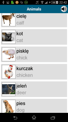 Screenshot of the application Polish 50 languages - #7