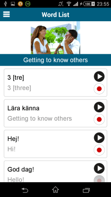 Screenshot of the application Swedish 50 languages - #3