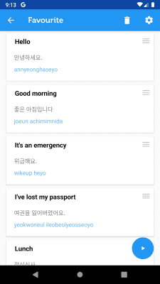 Screenshot of the application Learn Korean Phrasebook - #8