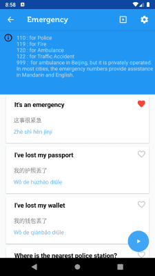 Screenshot of the application Learn Chinese Mandarin Phrases - #5