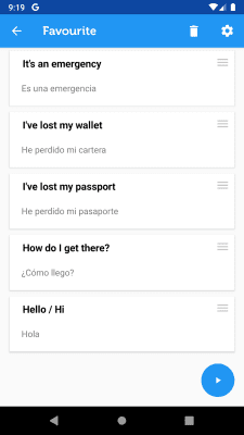 Screenshot of the application Learn Spanish Phrasebook - #7
