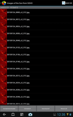 Screenshot of the application SOHO images of the Sun - #3