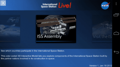 Screenshot of the application ISSLive - #2