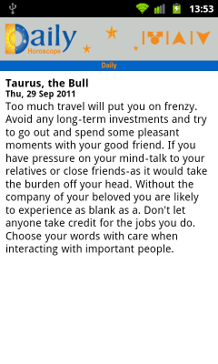 Screenshot of the application Daily-Horoscope - #6