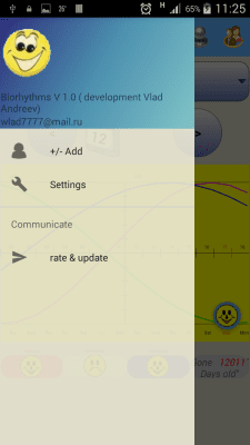 Screenshot of the application Biorhythms prognosis compatibility - #5