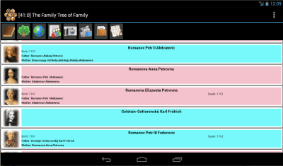 Screenshot of the application Genealogical family tree - #9