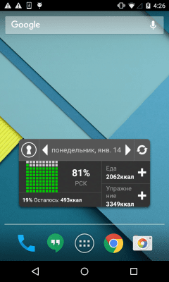 Screenshot of the application FatSecret Calorie Counter - #7